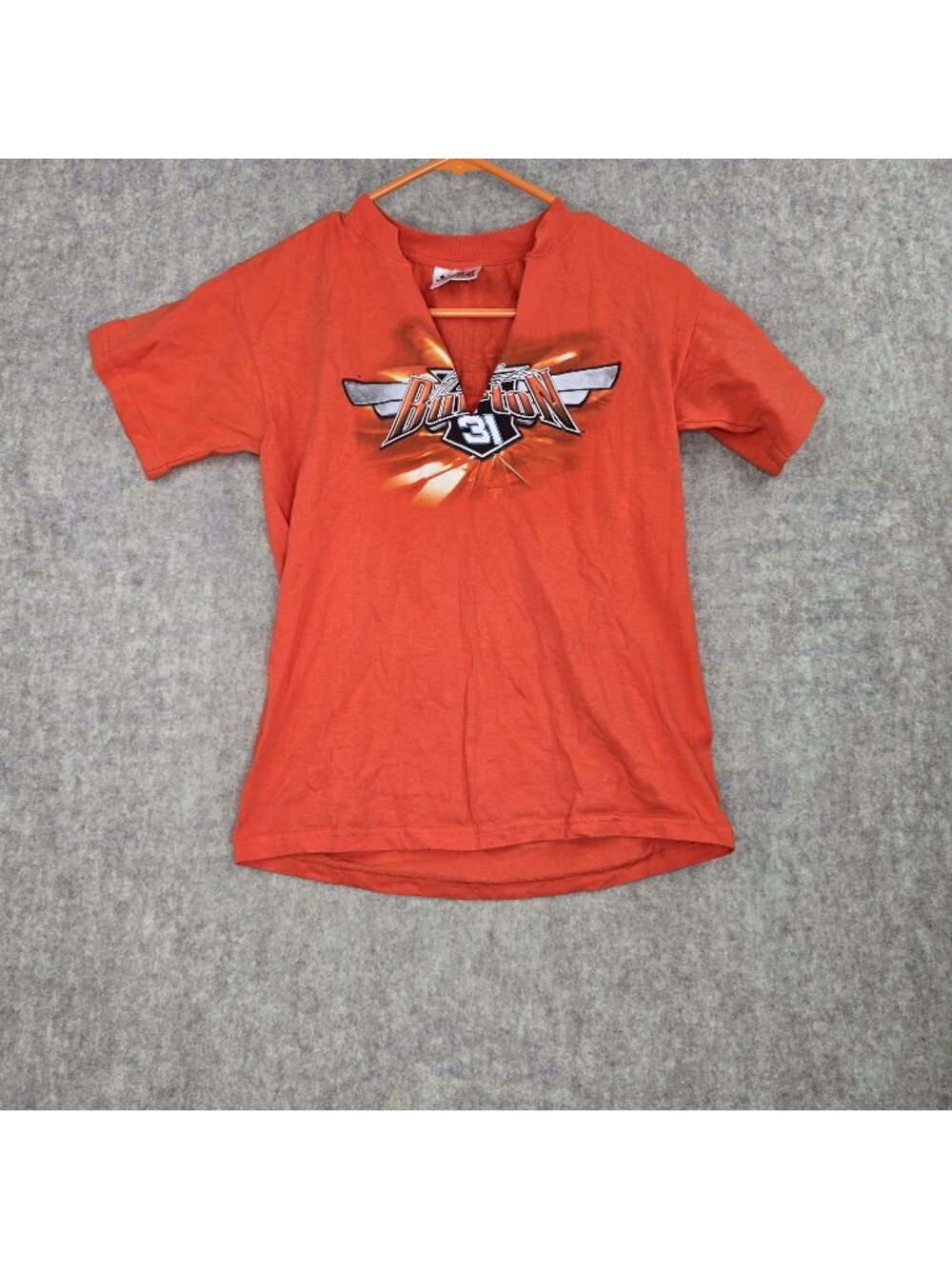 Chase Authentics Mens NASCAR Graphic T-Shirt Orange Large Cotton Crew Neck